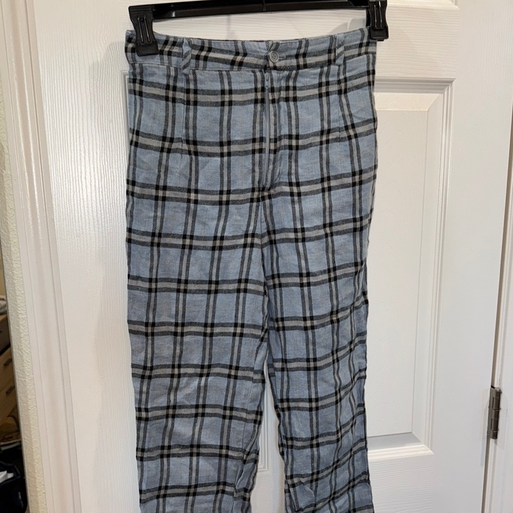 Reformation Plaid Pants - Black and Gray